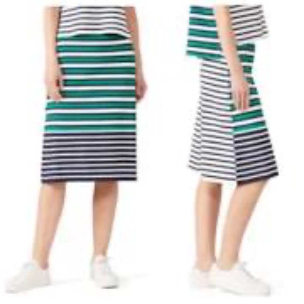 Tory Burch Sport Breton Multicolor Striped Pull on Knit Skirt Preppy Collegiate - Picture 6 of 7